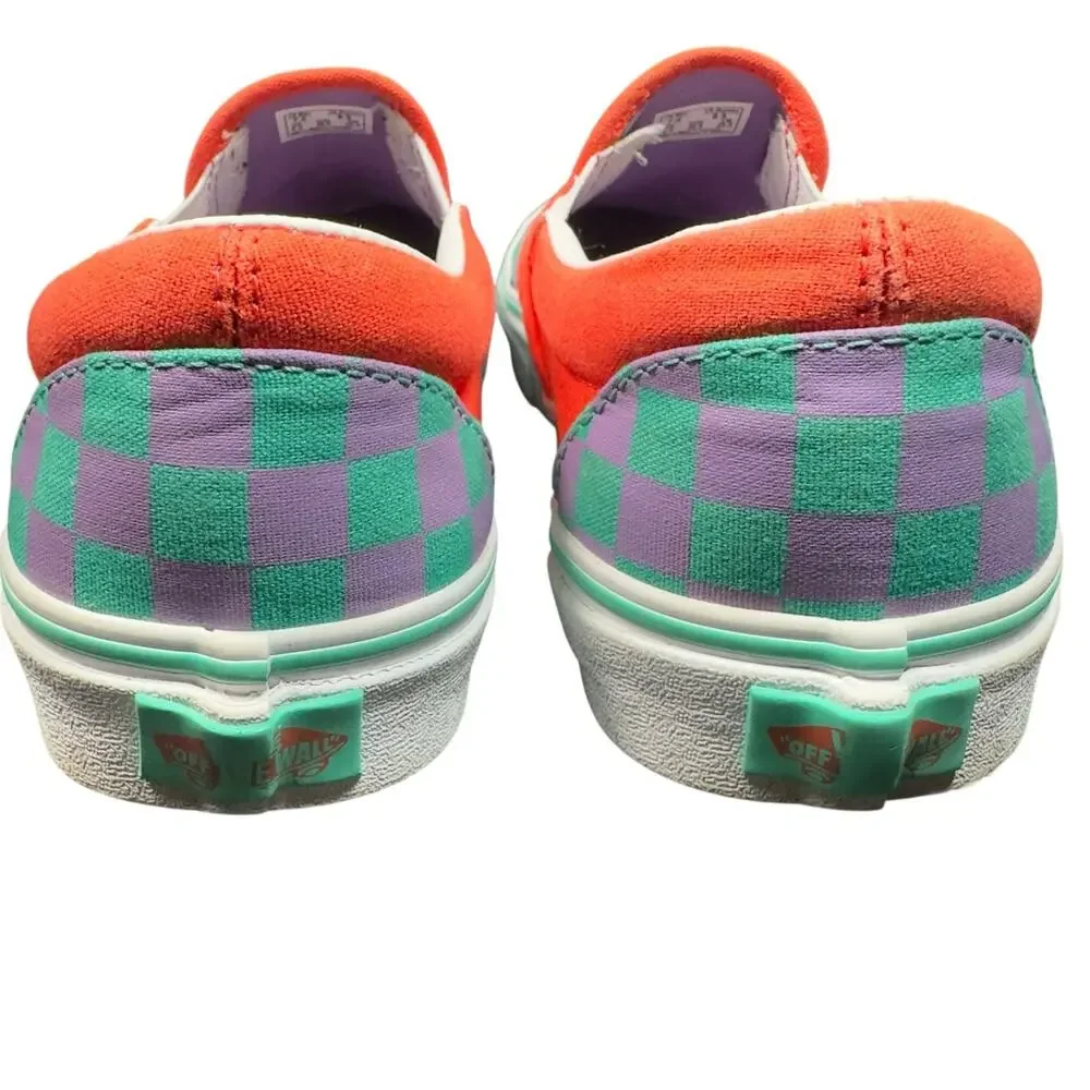 Vans Slip On Checkerboard Skate Shoe - Tomato / Orchid MEN 7/ WMN 8.5. EXCLUSIVE - Picture 7 of 16